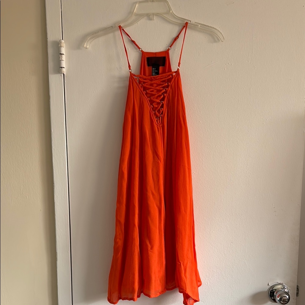 1 Orange halter Strap Dress